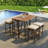 5-piece Outdoor Dining Table Sets Included 1 Foldable Table And Four Stools With Cushions