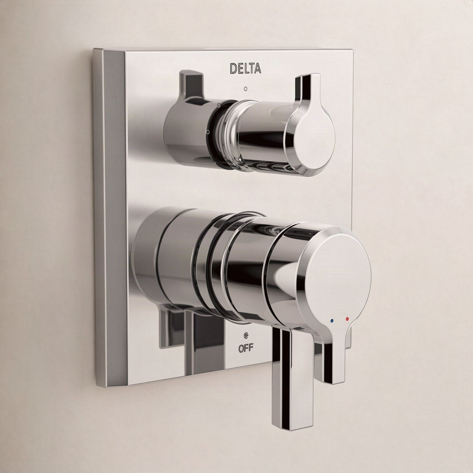 Pivotal Integrated 3-Function Diverter Faucet Trim, Lumicoat Chrome