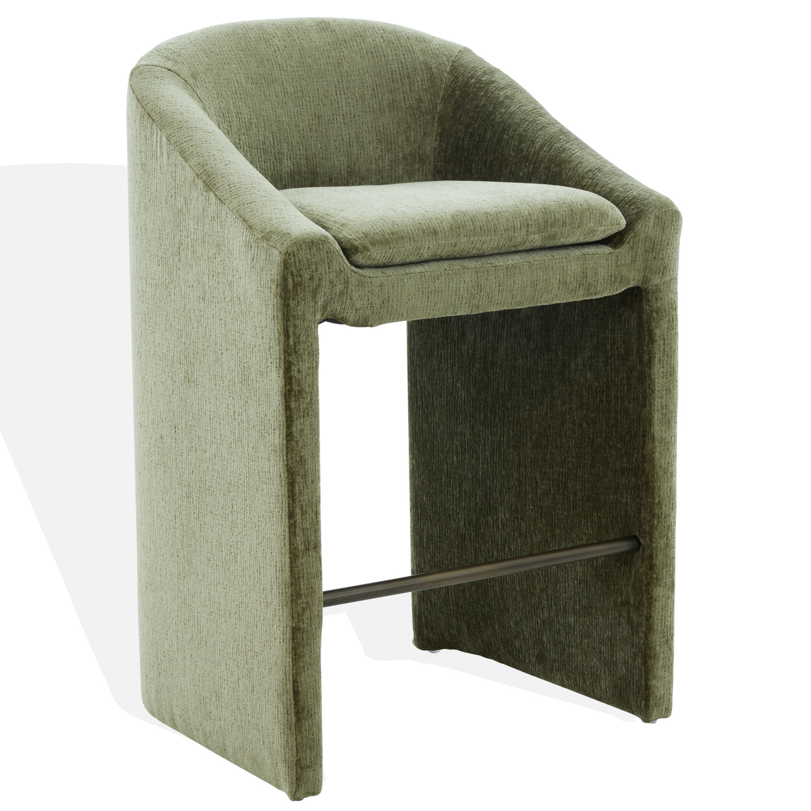 Oshawa Bar and Counter Stool, Bar Stool (30.7" Seat Height), Olive Green