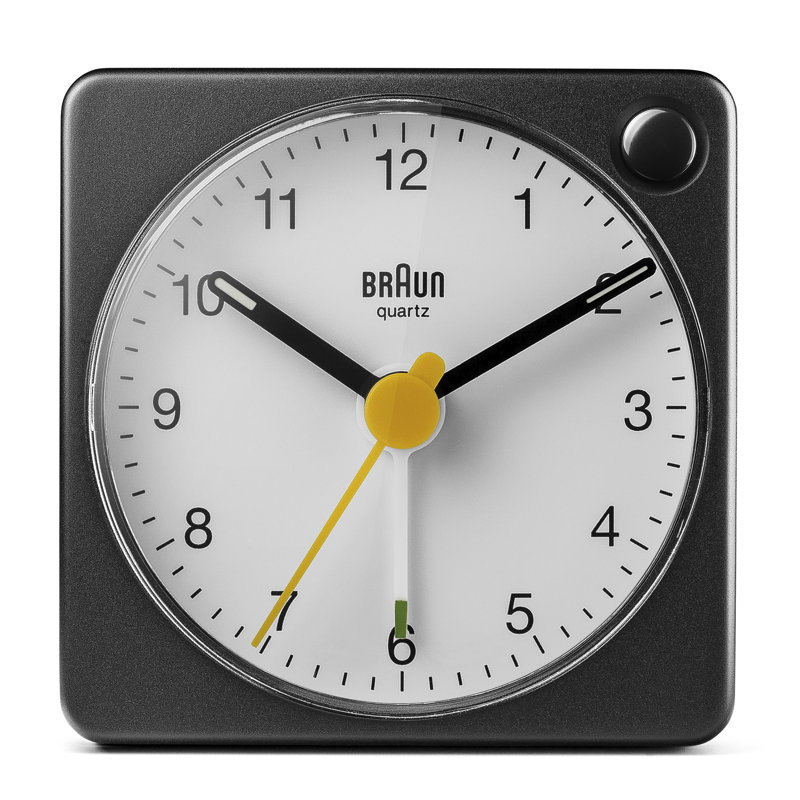Numerical Quartz Movement / Crystal Tabletop Clock with Alarm, Black/White