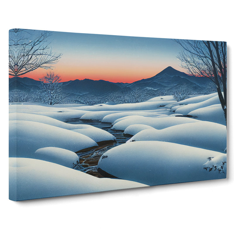Sunset Winter Mountains - Wrapped Canvas, 35cm H x 50cm W x 3cm D