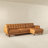 Allison Right-Facing Tan Leather Sectional Sofa