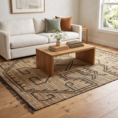 Edara Hand-Woven Khaki Jute Rug