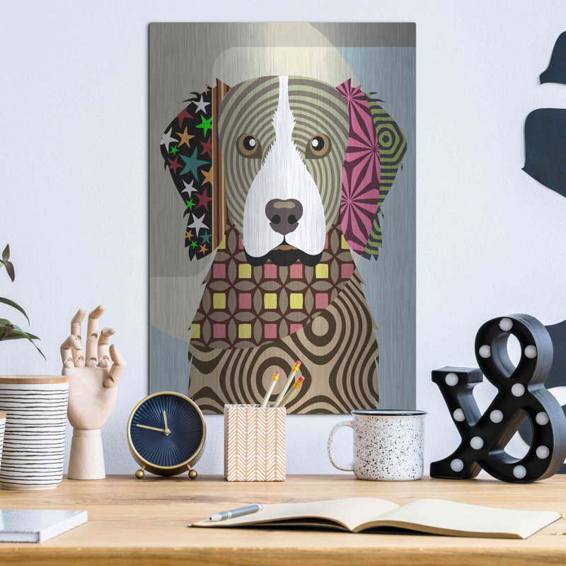«Brittany Spaniel» par Lanre Adefioyue, H 16 po x l 12 po