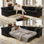 Canapé d'angle en velours de luxe avec lit escamotable, canapé-lit convertible 3 en 1 avec boutons capitonnés-1514603165