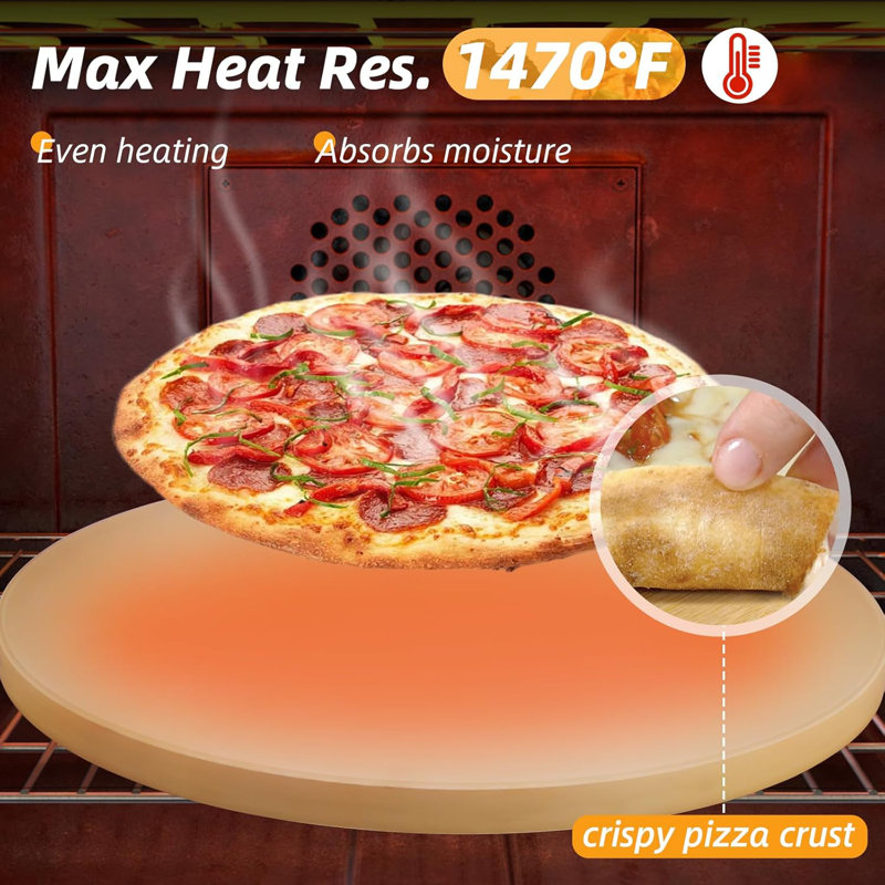 Ensemble de 5 pierres à pizza, ensemble de grandes pierres à pizza rondes pour four de 15 pouces