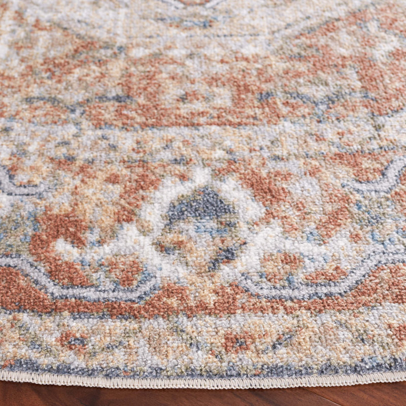 Ortraud Performance Machine Washable Oriental Rug, Round 6'7"