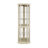 Lighted Corner Curio Cabinet - Elegant Glass Display Case For Living Room & Bar Storage -  For Antique Collections & Wine - Includes Built-In Lighting-20434589