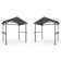 8’X 5’ Grill Gazebo,Modern Outdoor Hardtop BBQ  Gazebo With Bar Tops,Shelves Serving Tables And 6 Hooks,Backyard