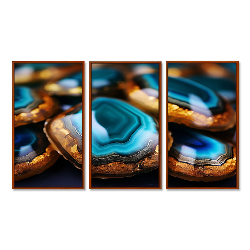 Ensemble de salon Golden Oasis Agate, Cadre flottant brun, H 40 po x l 60 po x P 1 po