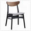 Ensemble de salle à manger contemporain 5 pièces noir et noyer avec 4 chaises d'appoint