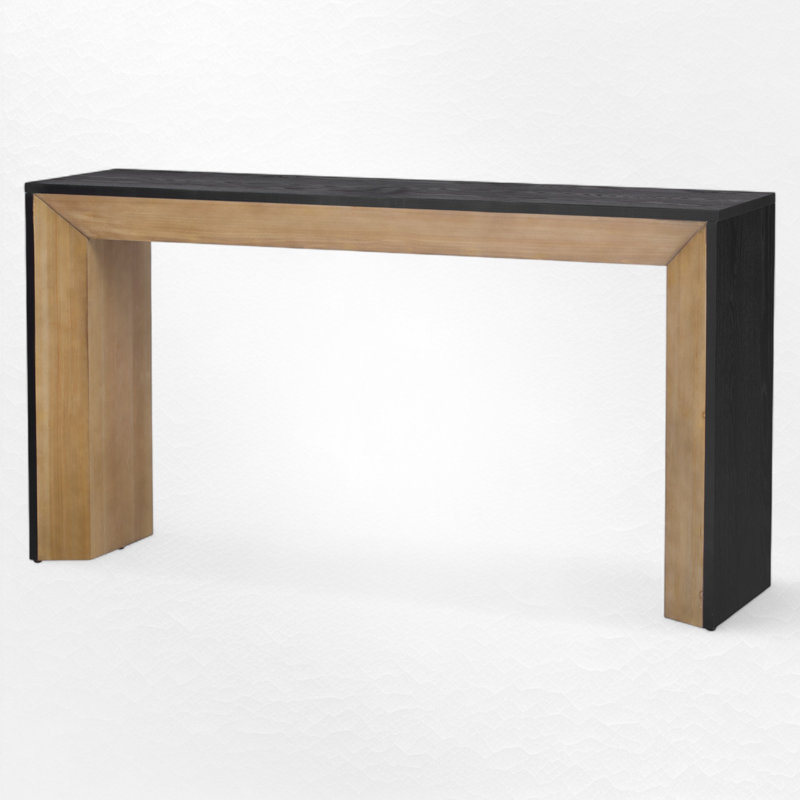 59.03" Console Table, Black, Brown