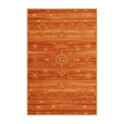 Washable Sunset oranges Nautical Area Rug