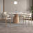 Simple Solid Wood Rock Slab Round Dining Table Sets