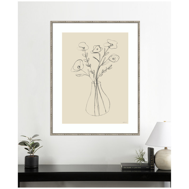 "Floral Vase" par Gabrielly Guedes, reproduction d'art encadrée