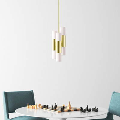 Lustre cylindrique unique à 6 lumières Otto
