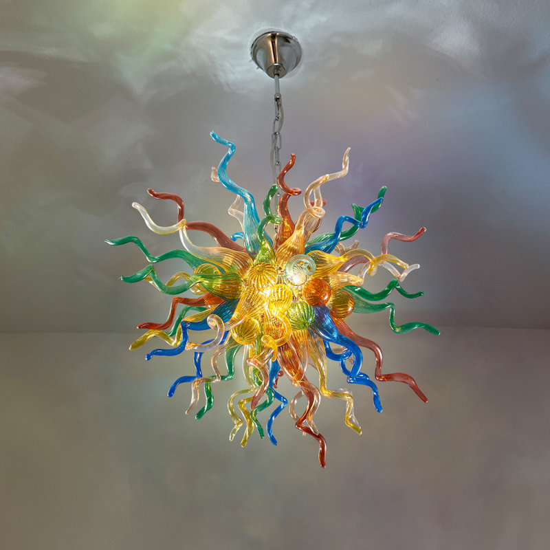 4-light Modern Artistic Hand-blown Glass Sputnik Chandelier
