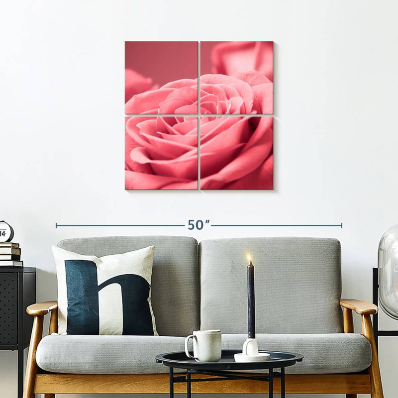 Macro de rose, H 26 po x l 26 po