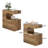 C-Shaped End Table with 2-Tier Storage, Rustic Brown Sofa Side Table