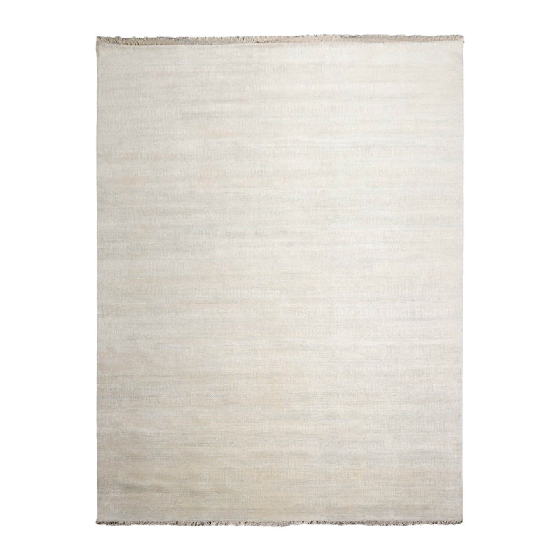 Tapis beige noué à la main, Rectangle 10 pi x 14 pi
