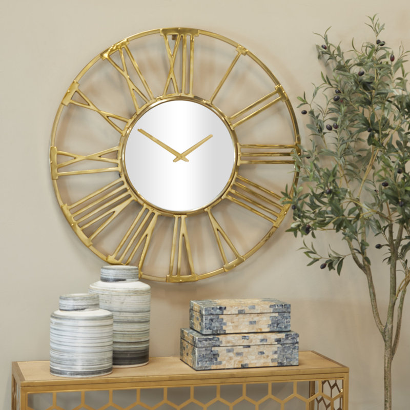 Romsey Metal Wall Clock, Medium, Gold