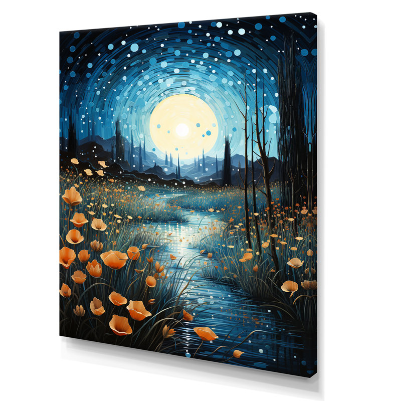 Rivière, crépuscule turquoise - salon d'art mural Lacs et rivières, H 44 po x l 34 po x P 1,5 po, Toile tendue