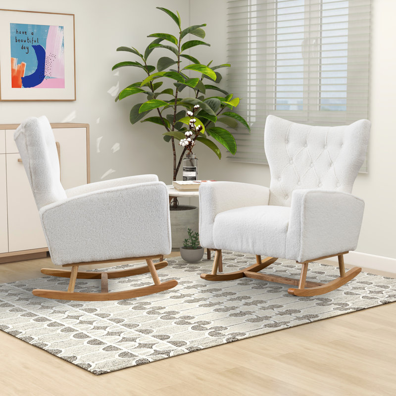 Chaise berçante Jahsun, Bouclé ivoire