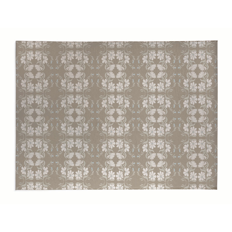 Tapis de bureau Groovy Flowers, L 24 po x P 36 po, Taupe