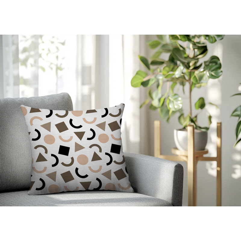 Oreiller carré réversible intérieur / extérieur Fazzal, Carré 16 po