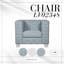 Chaise confortable en bleu recouverte de chenille: structure en bois, rembourrage en mousse, fauteuil inclinable élégant: tissu en chenille, base solide