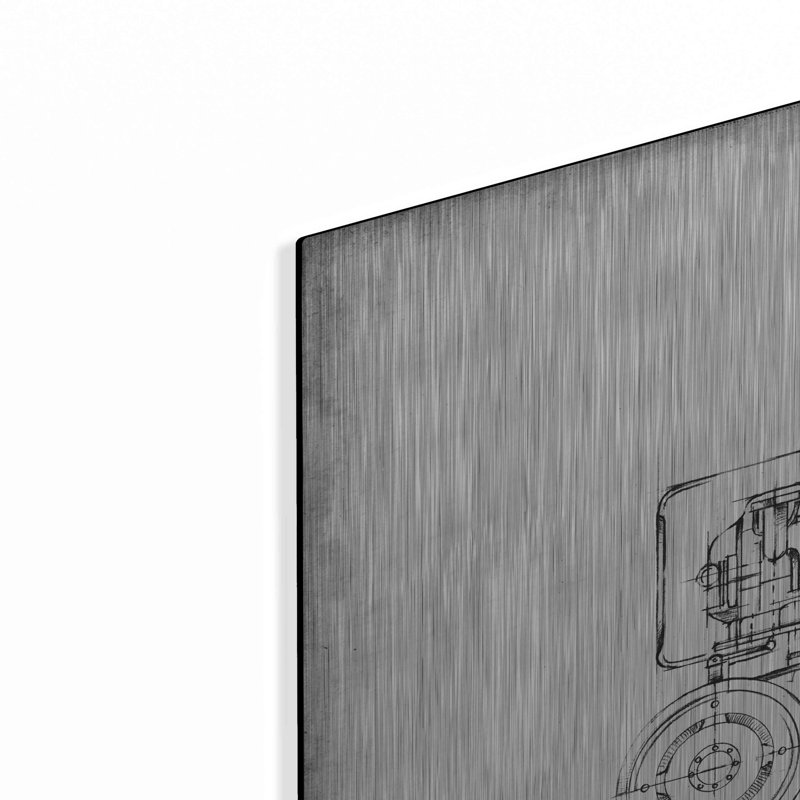«Inverted Tractor Blueprint III» par Ethan Harper - reproduction non encadrée, L 36 po x H 24 po