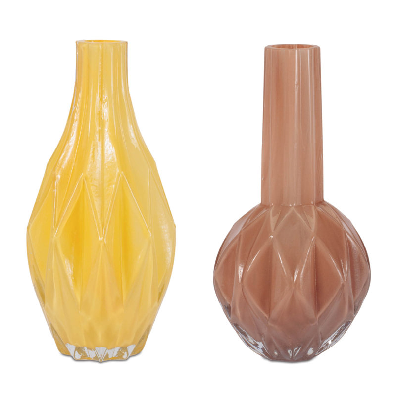 Vase en verre à motif de losanges (ensemble de 4)