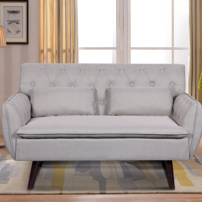 Nicolasa 53.2" Linen Round Arm Loveseat