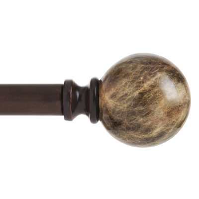 Manchester Marble Ball 3/4" Brown Marble Single Curtain Rod
