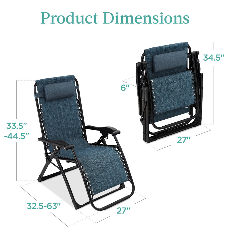 Rodriga Folding Zero Gravity Chair, Graphite Blue