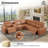 Oversized Power Reclining Leather Sectional Sofa With Console And Dual Recliners For Living Room Brown-123918652