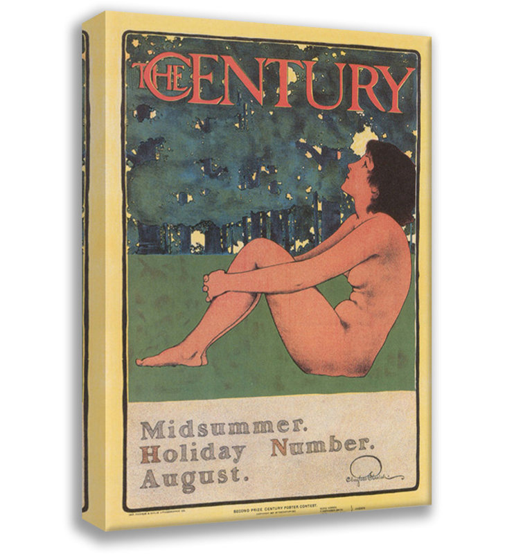 «The Century Midsummer» par Maxfield Parrish, toile tendue avec châssis, H 48 po x l 33 po