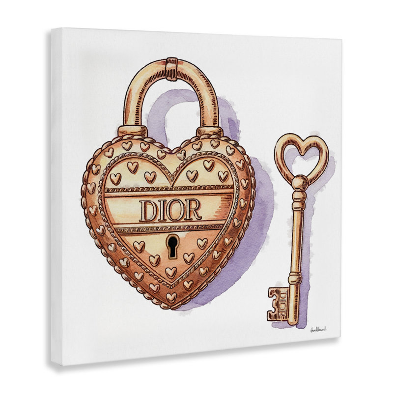 Toile Glam Lock and Key, design par Amanda Greenwood, H 24 po x l 24 po
