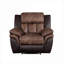  Fauteuil inclinable à mouvement électrique capitonné en tissu, structure en bois brun chaud, capacité de poids de 500 lb