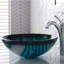 Lavabo de salle de bain vasque circulaire en verre Ladon