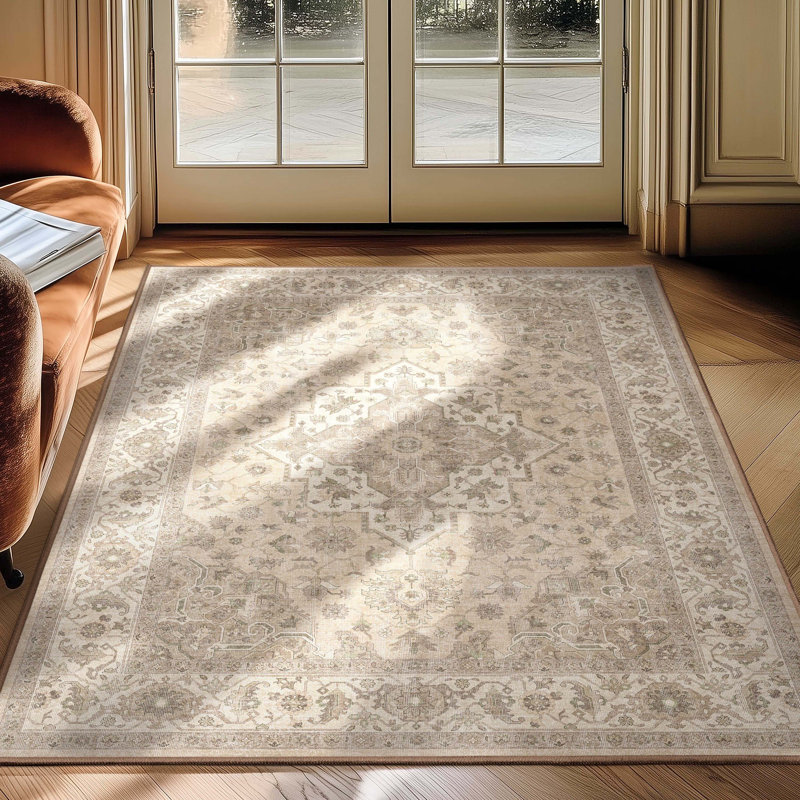  Tapis oriental beige cèdre Apollo, Rectangle 3 pi 11 po x 5 pi 3 po 