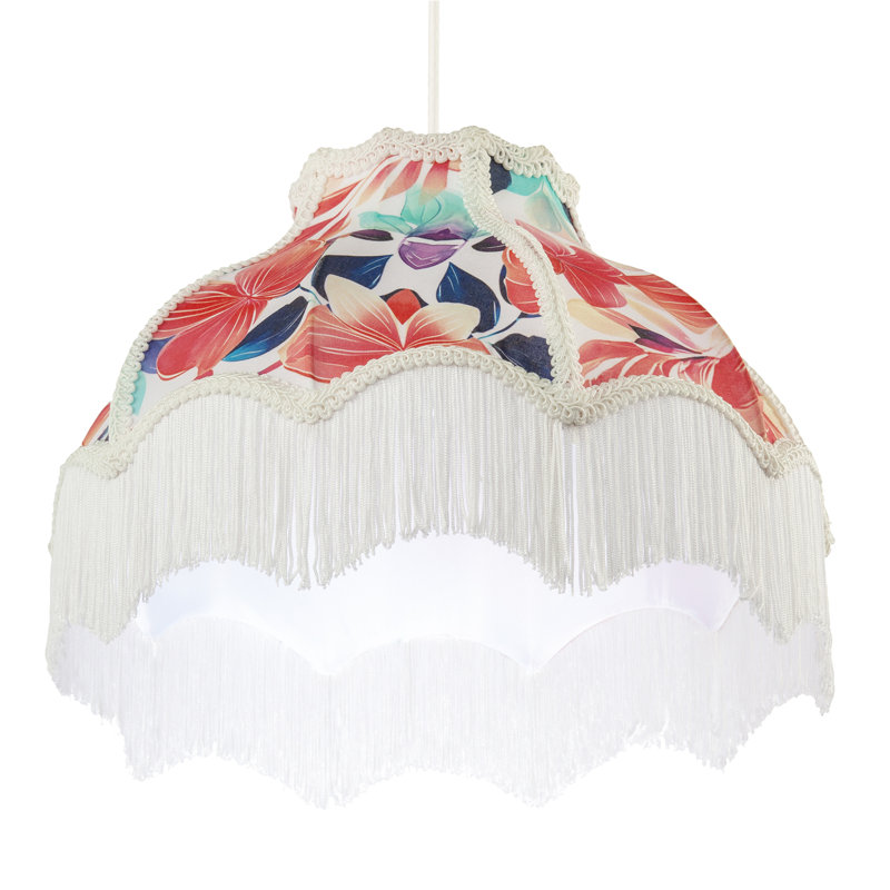 21cm H Cotton Empire Lamp Shade ( Screw On ) in Red