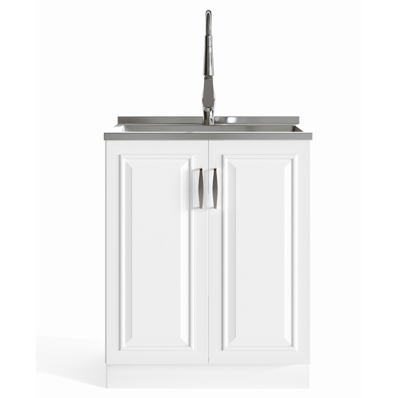 Darwin Utility Sink & Laundry Cabinet, Pure White
