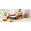 Lit plateforme double en forme de voiture de course avec roues, rouge-1124163156