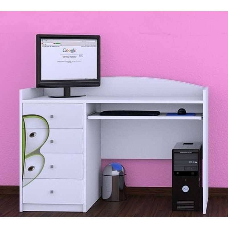 Jevon 125cm Computer Desk, White