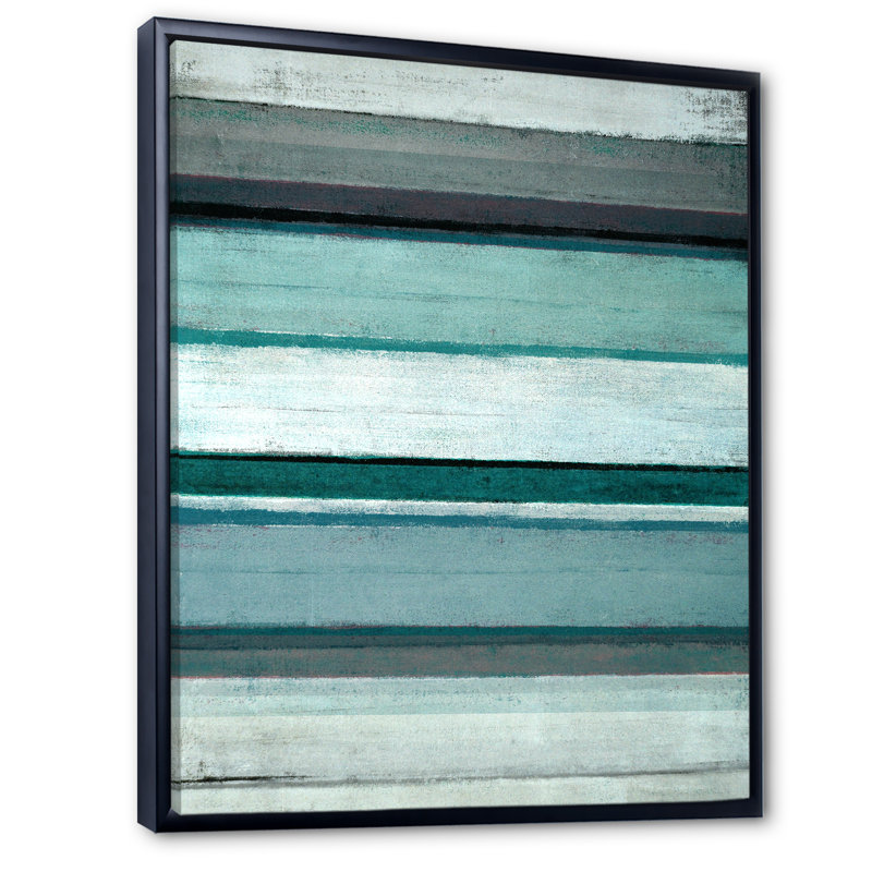 Art moderne gris et bleu II 2FL47724, Cadre noir, H 20 po x l 12 po x P 1 po