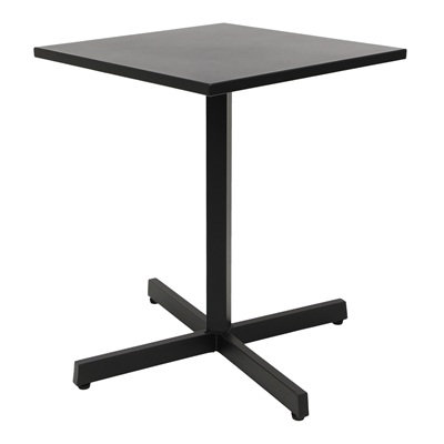 Patio 30" x 30" Black Metal Table with Square Top and X-Base for Outdoor Use, 30" H x 30" W x 30" D