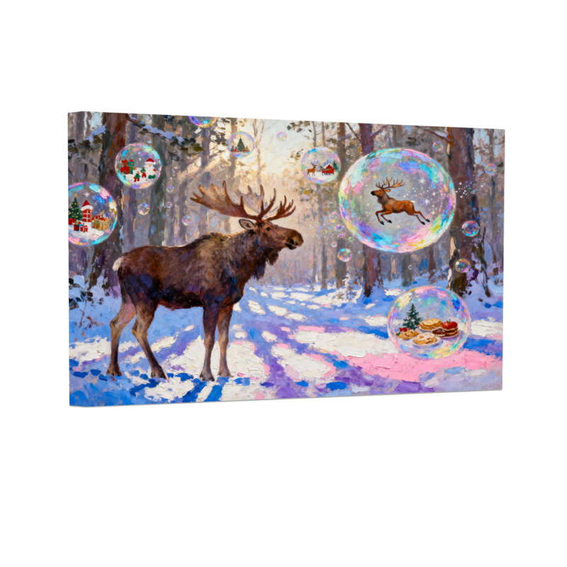 Scène de Noël flocons de neige, H 24 po x l 36 po