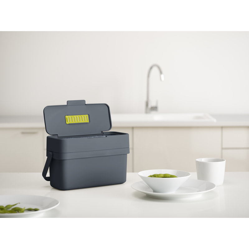 Compo 1 Gallon Food Waste Compost Bin with Mountable Brackets, Graphite