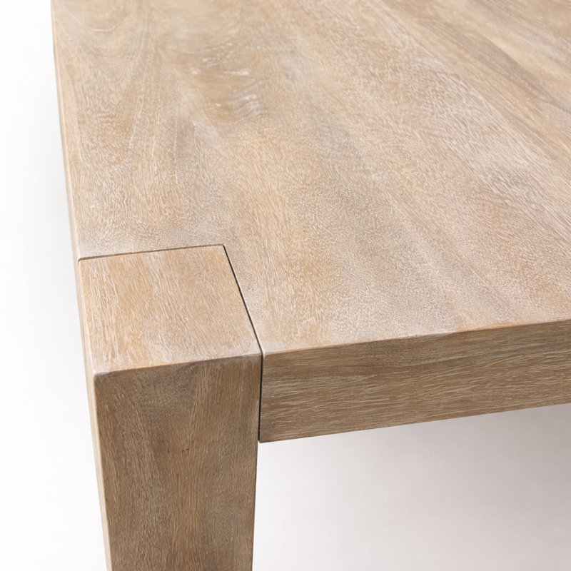 Alaistair Solid Wood Dining Table, Distressed New White Wash